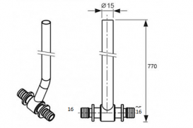 Трубка медная для подключения радиаторов Tece TECEflex Т-образная никелированная 16х15 L770 715224