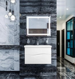 Тумба Аквародос Альфа 100 см с раковиной Frame ДСП/МДФ белый АР000040176