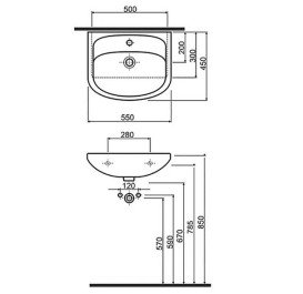 Тумба Аквародос Квадро 55 см с раковиной Нова ДСП/МДФ белый АР000040314