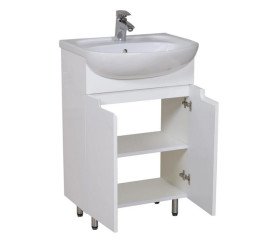 Тумба Аквародос Квадро 55 см с раковиной Нова ДСП/МДФ белый АР000040314