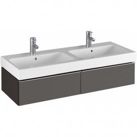 Тумба для двойной раковины Geberit iCon с двумя выдвижными ящиками ДСП лава/матовое покрытие 841221000