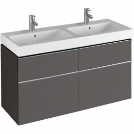 Тумба для двойной раковины Geberit iCon с четырьмя выдвижными ящиками ДСП лава/матовое покрытие 841521000