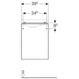 Тумба для раковини Geberit Acanto з одними дверима і сифоном ДСП пісочно-сірий матовий/пісочно-сірий глянець 500.607.JL.2