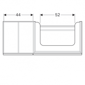 Тумба для раковины Geberit Citterio с двумя выдвижными ящиками и полкой слева ДСП черное глянцевое стекло/серо-коричневый дуб 500.563.JJ.1
