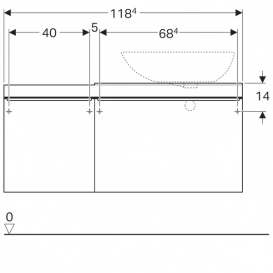 Тумба для раковини Geberit Citterio з двома висувними ящиками і полицею ДСП бежевий/бежевий дуб 500.565.JI.1