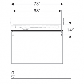 Тумба для раковини Geberit Citterio з одним висувним ящиком ДСП бежеве глянцеве скло/бежевий дуб 500.557.JI.1