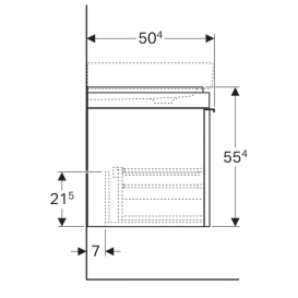 Тумба для раковини Geberit Citterio з одним висувним ящиком ДСП бежеве глянцеве скло/бежевий дуб 500.557.JI.1