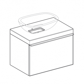 Тумба для раковины Geberit Citterio с одним выдвижным ящиком ДСП черный/серо-коричневый дуб 500.558.JJ.1