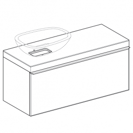 Тумба для раковини Geberit Citterio з одним висувним ящиком ДСП чорний/сіро-коричневий дуб 500.561.JJ.1