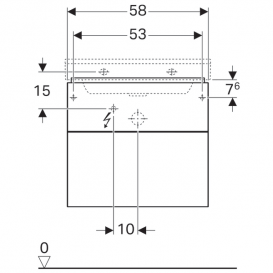 Тумба для раковины Geberit Xeno² с двумя выдвижными ящиками ДСП серый/меламин древесная структура 500.506.43.1