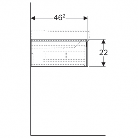 Тумба для раковини Geberit Xeno² з полицею і одним висувним ящиком ДСП білий/високоглянцевий покриття 500.513.01.1