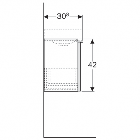 Тумба для раковини Geberit iCon 53 см з одним висувним ящиком ДСП лава/матове покриття 841053000