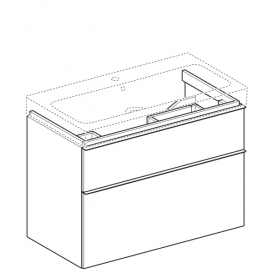 Тумба для раковины Geberit iCon с двумя выдвижными ящиками ДСП лава/матовое покрытие 841391000