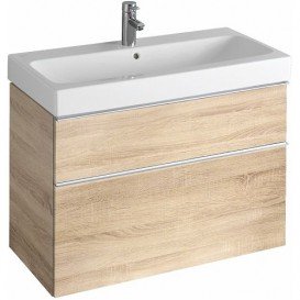 Тумба для раковини Geberit iCon з двома висувними ящиками ДСП натуральний дуб/меламін деревна структура 841392000