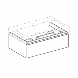Тумба для раковини Geberit iCon з одним висувним ящиком ДСП лава/матове покриття 841276000