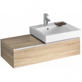 Тумба для раковини Geberit iCon з одним висувним ящиком і полицею зліва ДСП натуральний дуб/меламін деревна структура 841592000
