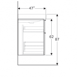 Тумба для раковины Geberit iCon шириной от 120 см с четырьмя выдвижными ящиками ДСП лава/матовое покрытие 841421000