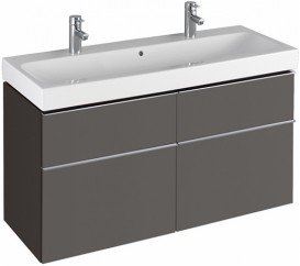 Тумба для раковины Geberit iCon шириной от 120 см с четырьмя выдвижными ящиками ДСП лава/матовое покрытие 841421000