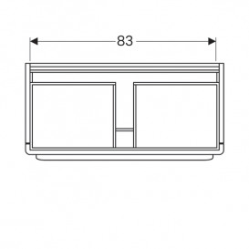 Тумба для раковины Geberit myDay с одним выдвижным ящиком ДСП/МДФ белый/высокоглянцевое покрытие 824100000