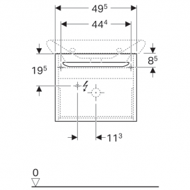 Тумба для раковины Geberit myDay с одним выдвижным ящиком ДСП/МДФ серо-коричневый/высокоглянцевое покрытие Y824061000