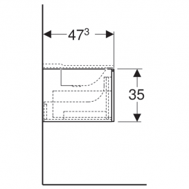 Тумба для раковини Geberit Xeno² виготовленої з мінерального матеріалу з двома висувними ящиками ДСП білий/матове покриття 500.347.00.1