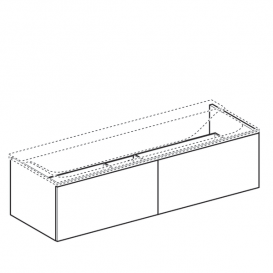 Тумба для раковини Geberit Xeno² виготовленої з мінерального матеріалу з двома висувними ящиками ДСП сірий/матове покриття 500.348.00.1