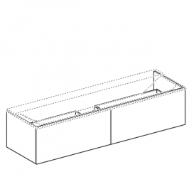 Тумба для раковины Geberit Xeno² изготовленной из минерального материала с двумя выдвижными ящиками ДСП серый/меламин древесная структура 500.346.43.1