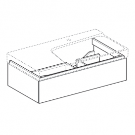 Тумба для раковини Geberit Xeno² з полицею і одним висувним ящиком ДСП сірий/матове покриття 500.514.00.1