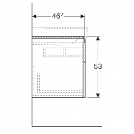 Тумба для раковины Geberit Xeno² с полкой и двумя выдвижными ящиками ДСП белый/высокоглянцевое покрытие 500.515.01.1