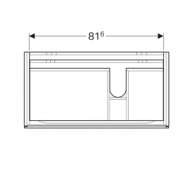 Тумба для раковини Geberit Xeno² з полицею і двома висувними ящиками ДСП сірий/меламін деревна структура 500.516.43.1