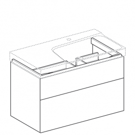 Тумба для раковини Geberit Xeno² з полицею і двома висувними ящиками ДСП сірий/меламін деревна структура 500.516.43.1