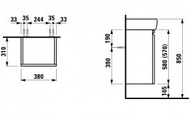 Тумба для раковини Laufen Pro А підвісна ДВП венге H4830120954231