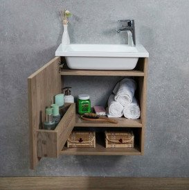 Тумба Fancy Marble Ion 500 із раковиною Jessica 500 ДСП дуб бруніко 10905010600