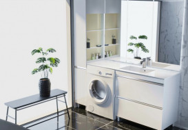 Тумба Fancy Marble Jamaica 1500 R із раковиною Lauretta 1500R МДФ білий 11015012201