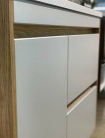 Тумба Fancy Marble Wega 900 L з раковиною Amelia 900L шпон білий/дерево 13709010610