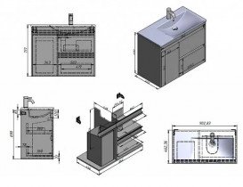 Тумба Fancy Marble Wega 900 L с раковиной Amelia 900L МДФ белый 13709012210