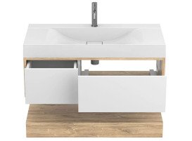 Тумба Miraggio Duo с раковиной Fly 1000 ДСП белый/дуб канзас 8814999