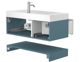 Тумба Miraggio Duo с раковиной Fly 1000 МДФ белый/камень зеленый 8814962