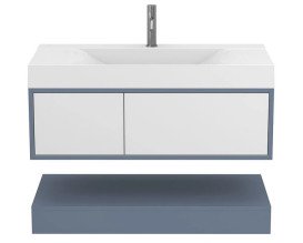 Тумба Miraggio Duo з раковиною Fly 1000 МДФ білий/сірий 8814989