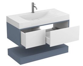 Тумба Miraggio Duo з раковиною Fly 1000 МДФ білий/сірий 8814989