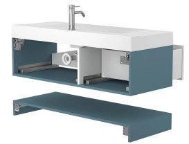 Тумба Miraggio Duo з раковиною Fly 1200 МДФ білий/камінь зелений 8814963