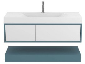 Тумба Miraggio Duo з раковиною Fly 1200 МДФ білий/камінь зелений 8814963