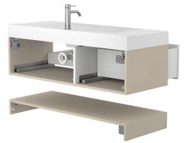 Тумба Miraggio Duo з раковиною Fly 1200 МДФ білий/кашемір 8814980