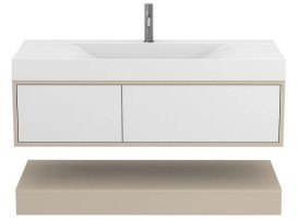 Тумба Miraggio Duo з раковиною Fly 1200 МДФ білий/кашемір 8814980