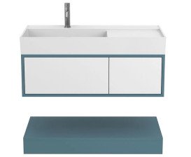 Тумба Miraggio Duo з раковиною Soul 1000 МДФ білий/камінь зелений 8814971