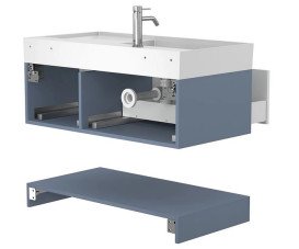 Тумба Miraggio Duo з раковиною Soul 1000 МДФ білий/сірий 8814993