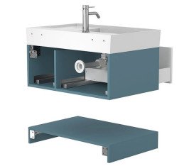 Тумба Miraggio Duo с раковиной Soul 800 МДФ белый/камень зеленый 8814969