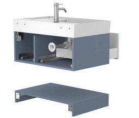 Тумба Miraggio Duo с раковиной Soul 800 МДФ белый/серый 8814991