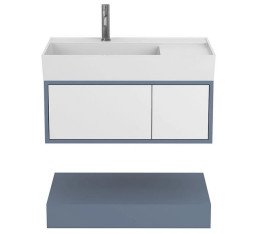Тумба Miraggio Duo с раковиной Soul 800 МДФ белый/серый 8814991