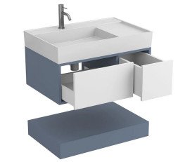 Тумба Miraggio Duo с раковиной Soul 800 МДФ белый/серый 8814991
